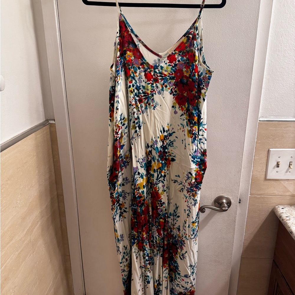 Floral Maxi Dress with Spaghetti Straps